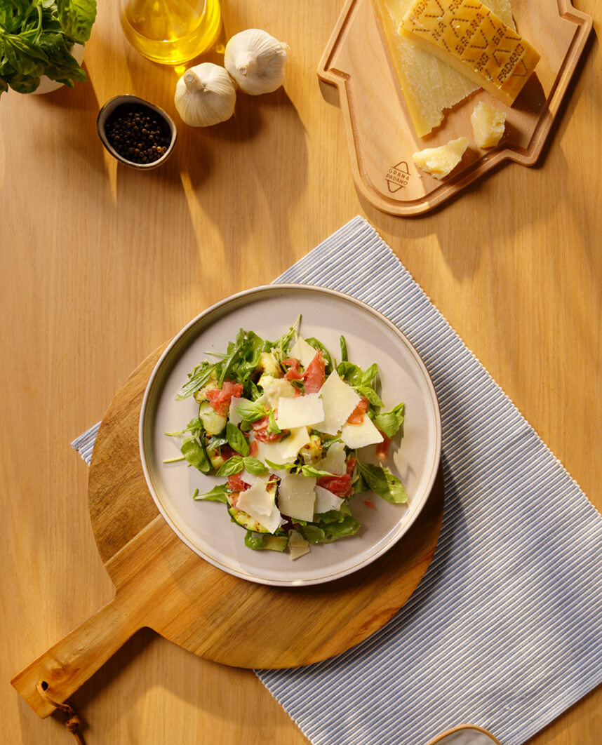 Ensalada de calabacín y Grana Padano